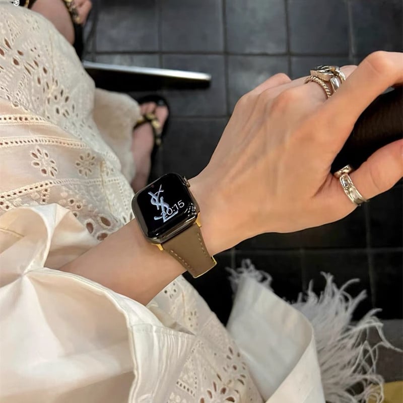 N728】アップル ウォッチ レザー バンド 四葉のクローバー apple watch