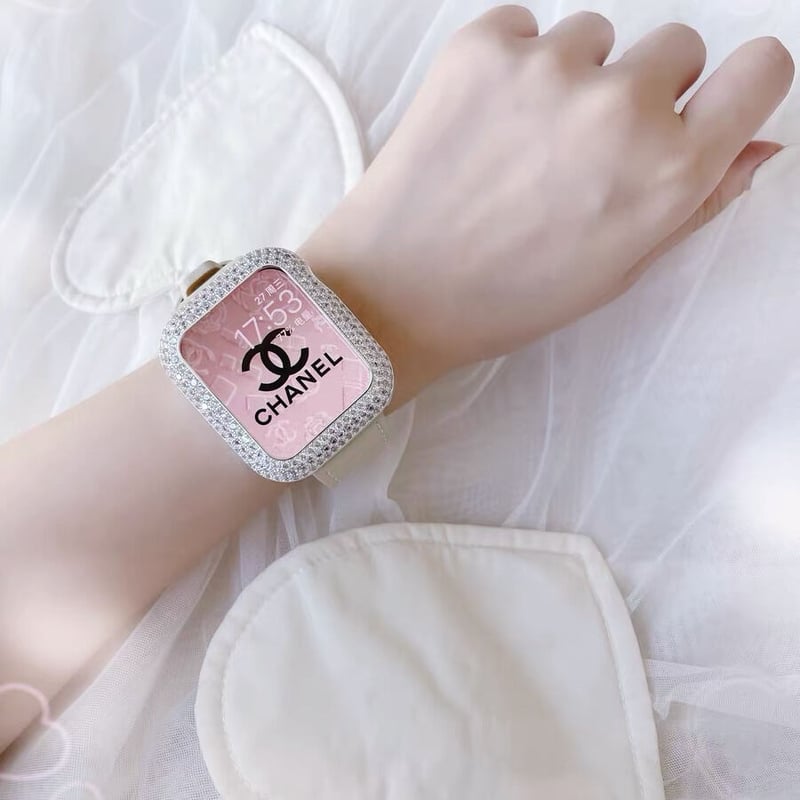 ★go★Apple Watchキラキラピンクローズアップルウォッチカバーベルト Apple Watch アップルウォッチ キラキラ 10 9 8 7 バンド