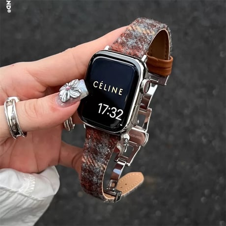 【N663】ツイード アップル ウォッチ Series11/SE3対応 バンド おしゃれ apple watch バンド かわいい 冬