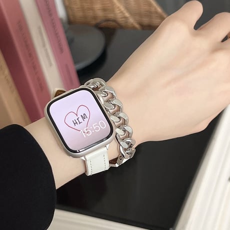 【N342】apple watch series 10 バンド 二 重 本革 アップル ウォッチ7/8/SE/新型Ultraバンド チェーン 男女兼用
