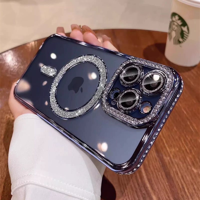 N736】iphone17/17pro ケース クリア キラキラ iPhone ケース マグ