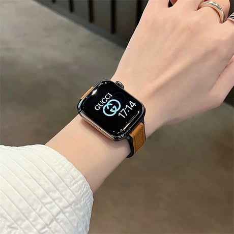 【N653】アップル ウォッチ マグネット バンド apple watch バンド 革+シリコン 細め
