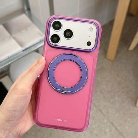 【N804】iphone ケース 韓国 流行り バイカラー iphone ケース magsafe スタンド