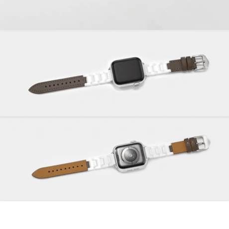 【N625】アップル ウォッチ バンド セラミック＆レザー  apple watch series 10/11 バンド 高級 おしゃれ