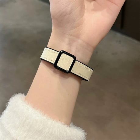 【N653】アップル ウォッチ マグネット バンド apple watch バンド 革+シリコン 細め