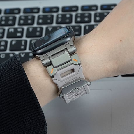 【N511】【ステンレス+シリコン】apple watch バンド メンズ 高級 アップル ウォッチ バンド アウトドア