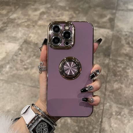 【N654】iphone16E/16 ケース リング 付き iphone ケース 大人 可愛い メッキ