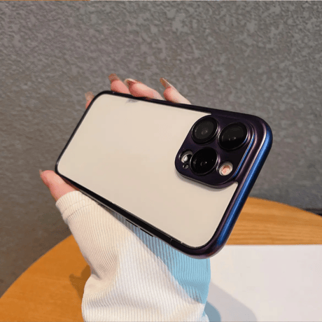 【N524】iphone16/16proケース シンプル メタリック バンパー iphoneケース 枠 ふちだけ カメラまで保護