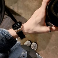 【N357】apple watch series 12/11 バンド 革 男女兼用 アップル ウォッチ バンド 韓国 黒 グレージュ