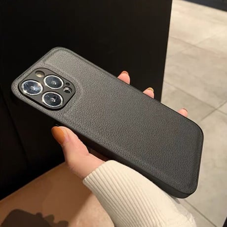 【N140】iPhone16/15/14レザーケース 無地 黒白 高級 iPhone12pro/XSケース シンプル