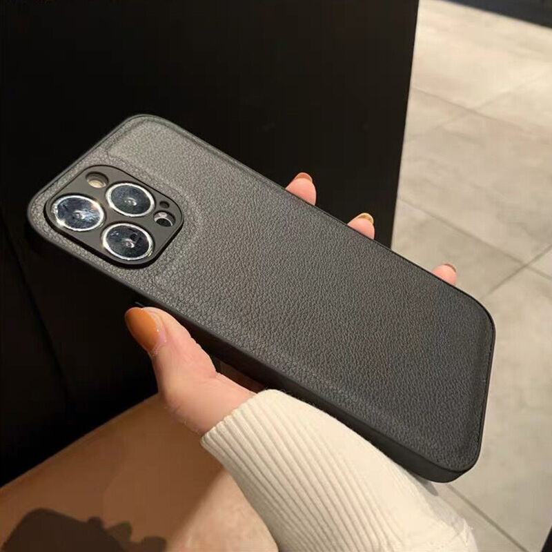 N140】iPhone16/15/14レザーケース 無地 黒白 高級 iPhone12pro