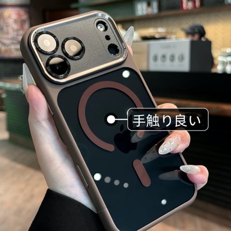 【N746】iphone17pro ケース マグセーフ iphone ケース 半 透明 高級