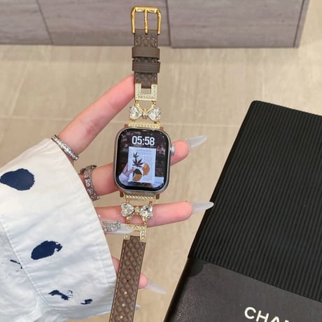 【N628】アップル ウォッチ Series11/SE3対応 バンド 女性 人気 apple watch バンド 革 リボン