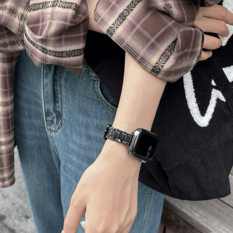 【N625】アップル ウォッチ バンド セラミック＆レザー  apple watch series 10/11 バンド 高級 おしゃれ