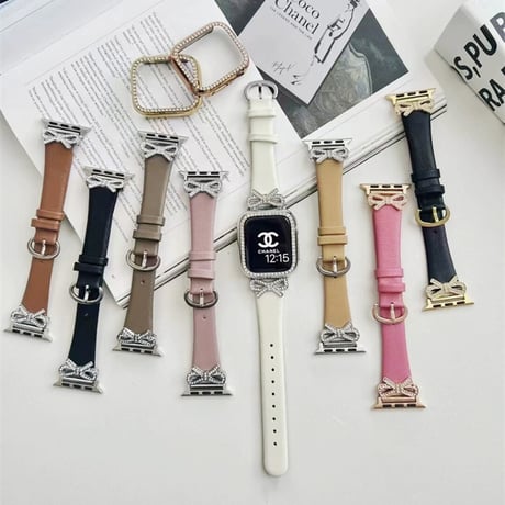 【N488】「保護ケース付き」アップル ウォッチ バンド レザー apple watch バンド レディース かわいい