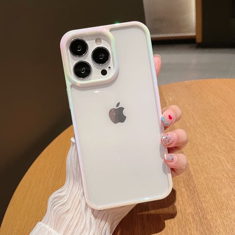 【N025】iphone17/16proケース クリア ふちだけ色 iPhone15 iPhone14ケース フチあり 透明 頑丈