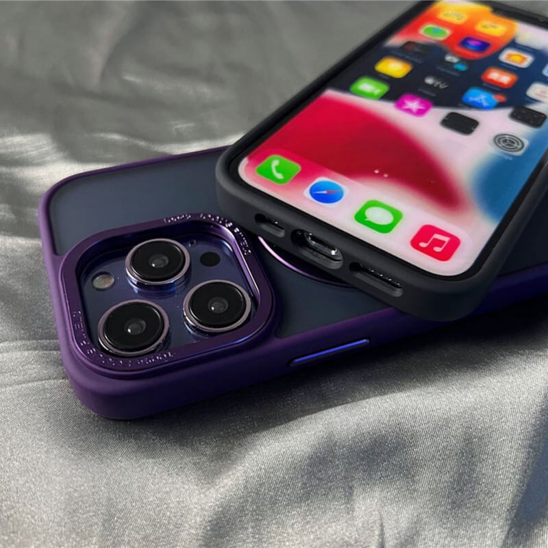 N387】スタンド機能 iphone15/14/13magsafe対応ケース メタリック 高