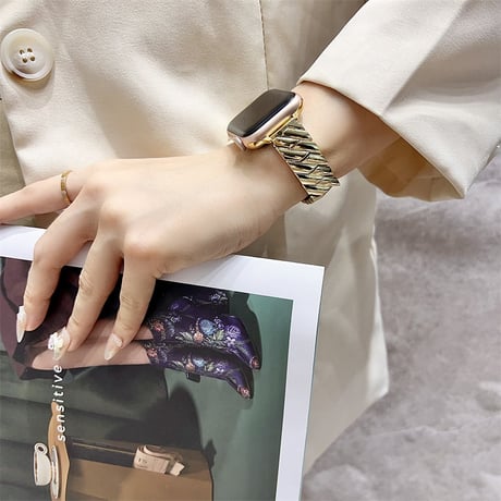 【N585】アップル ウォッチ バンド 女性 人気 apple watch バンド シルバー/ゴールド/ピンクゴールド