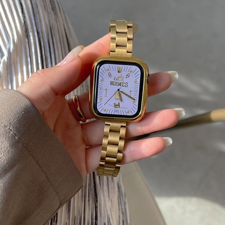 【N050】apple watch ステンレスバンド 高級 黒 シルバー アップルウォッチ バンドとカバーset人気