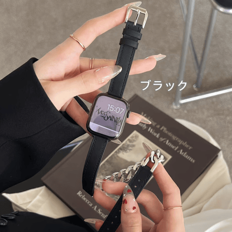 【N342】apple watch series 10 バンド 二 重 本革 アップル ウォッチ7/8/SE/新型Ultraバンド チェーン 男女兼用