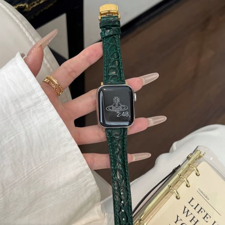 【N638】apple watch series 10/11 バンド 革 クロコダイル アップル ウォッチ バンド 女性 人気