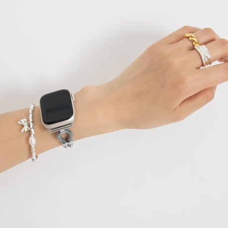 【N014】アップル ウォッチ バンド チェーン apple watch バンド シルバー