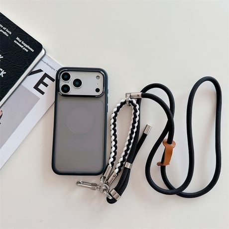 【N757】iphone17/17pro ケース ショルダー ストラップ付き iphoneケース 人気 斜めがけ