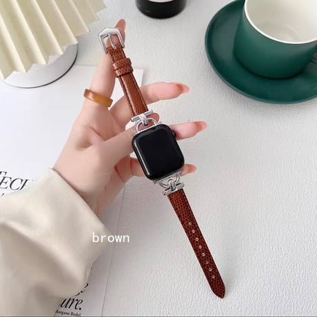 【N103】apple watch 本革バンド 高級 アップルウォッチ バンド かわいい シルバー金具