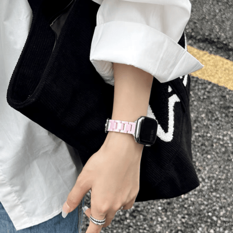 【N625】アップル ウォッチ バンド セラミック＆レザー  apple watch series 10/11 バンド 高級 おしゃれ