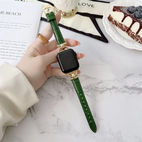 【N196】apple watch 本革バンド 高級 アップルウォッチ バンド かわいい ゴールド 金具