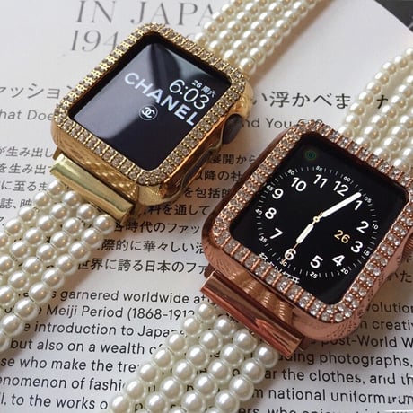 【N132】アップルウォッチ 7 カバー キラキラ 二重ラインストーン applewatch SEカバー 44mm 45mm 49mm