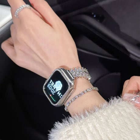 【N549】apple watch バンド キラキラ アップル ウォッチ ブレスレット バンド 女性 高級ジルコン