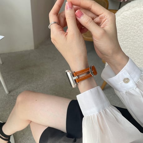 【N451】apple watchバンド 蒸れない アップルウォッチバンド 革 ｢夏にピッタリ！」