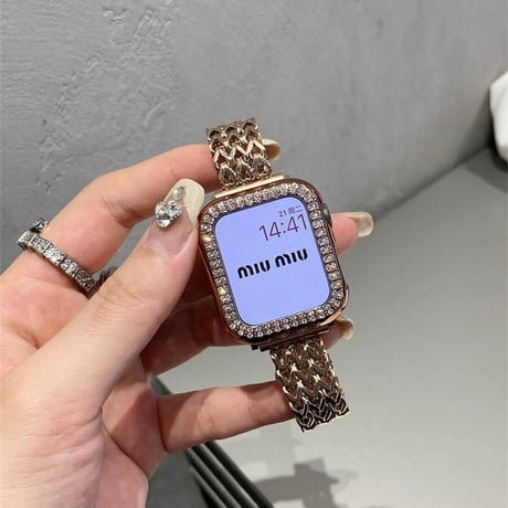 【N241】「バンド+ケース2点Set」apple watch ブレスレット アップル ウォッチ バンド 蒸れ ない