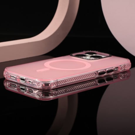 【N218】iPhone15 ピンクに合うケース MagSafe対応iPhone 15/15pro/14proクリアケース ブランド