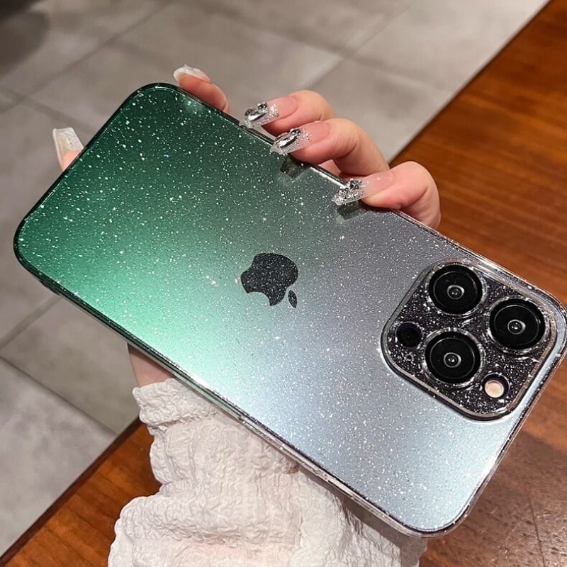 N483】キラキラ iphone15/14 ケース グラデーション iphone ケース ク