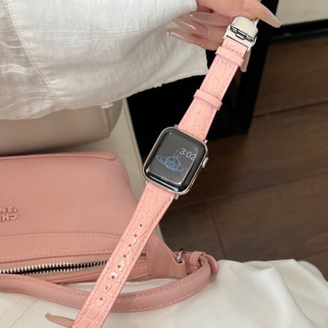 【N638】apple watch series 10/11 バンド 革 クロコダイル アップル ウォッチ バンド 女性 人気