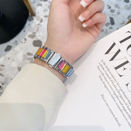 【N466】樹脂 × ステンレスアップルウォッチバンド applewatch バンド かわいい