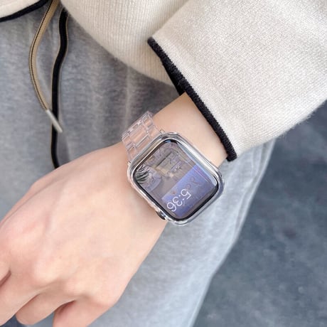 【N189】applewatchクリアバンド おすすめ アップルウォッチバンドとカバーのSET
