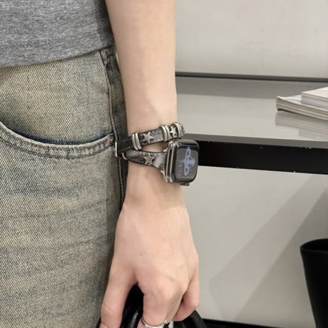 【N649】アップル ウォッチ 二 重 バンド apple watch Series11/SE3対応 バンド かっこいい 個性的