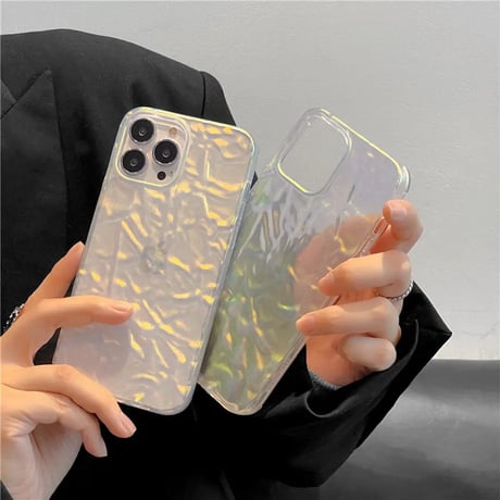 【N108】シワ加工 iphone15/15pro ソフトケース 韓国 ベージュ/グリーン/パープル  iPhone14/13/12シリーズケース おしゃれ