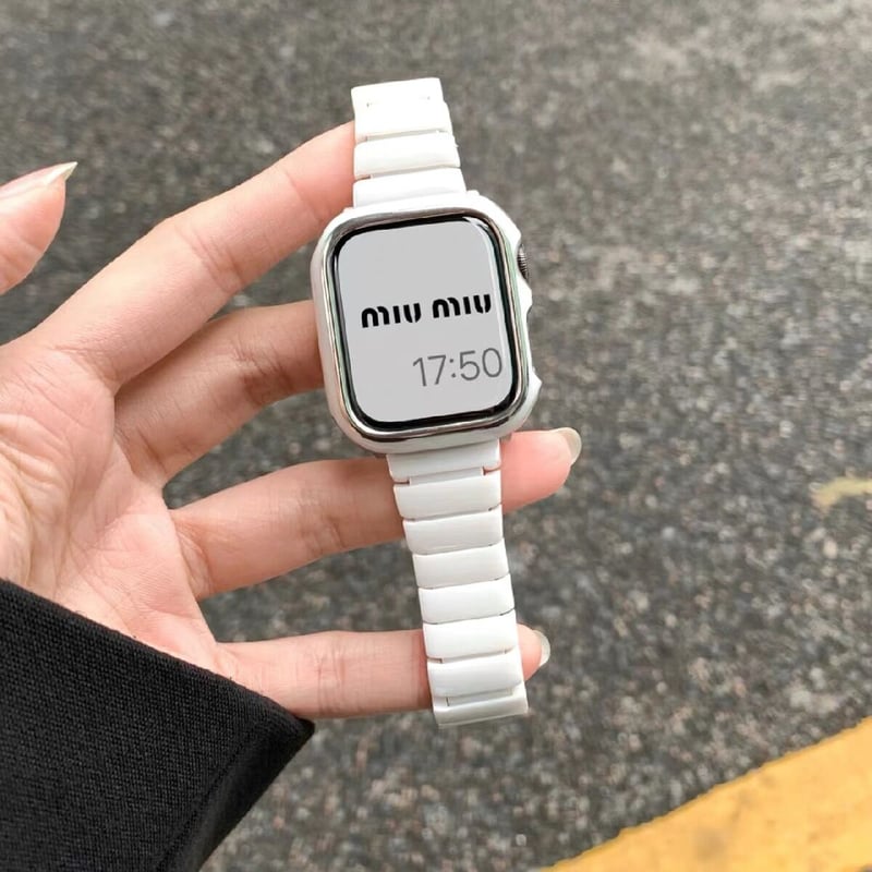 アップルウォッチ ダイヤカバー&amp;ホワイトセラミックベルト セット 大人ホワイト」セラミックアップルウォッチバンド – gaacal