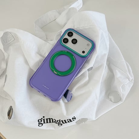 【N804】iphone ケース 韓国 流行り バイカラー iphone ケース magsafe スタンド