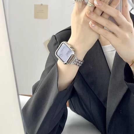 【N018】アップルウォッチ バンド 女性 キラキラ apple watch キラキラフレーム