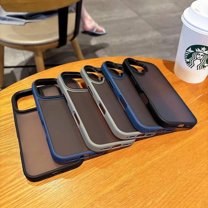 N460】iphone16/16pro max ケース マット 半透明 iphoneケースシ