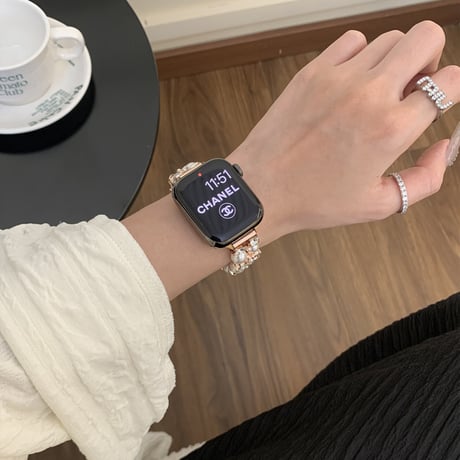 【N727】パール apple watch バンド キラキラ Series10 アップル ウォッチ バンド かわいい