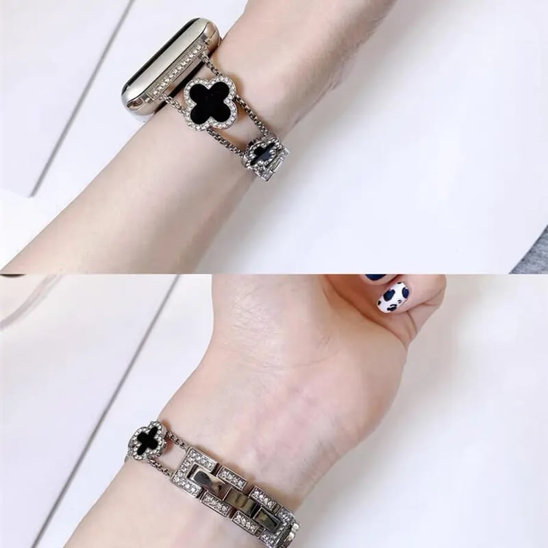 N127】「apple watchカバー付き」幸せの四葉のクローバー アップルウォッチ交換バ N127】「apple watchカバー付き」幸せの四葉のクローバー アップルウォッチ交換バ