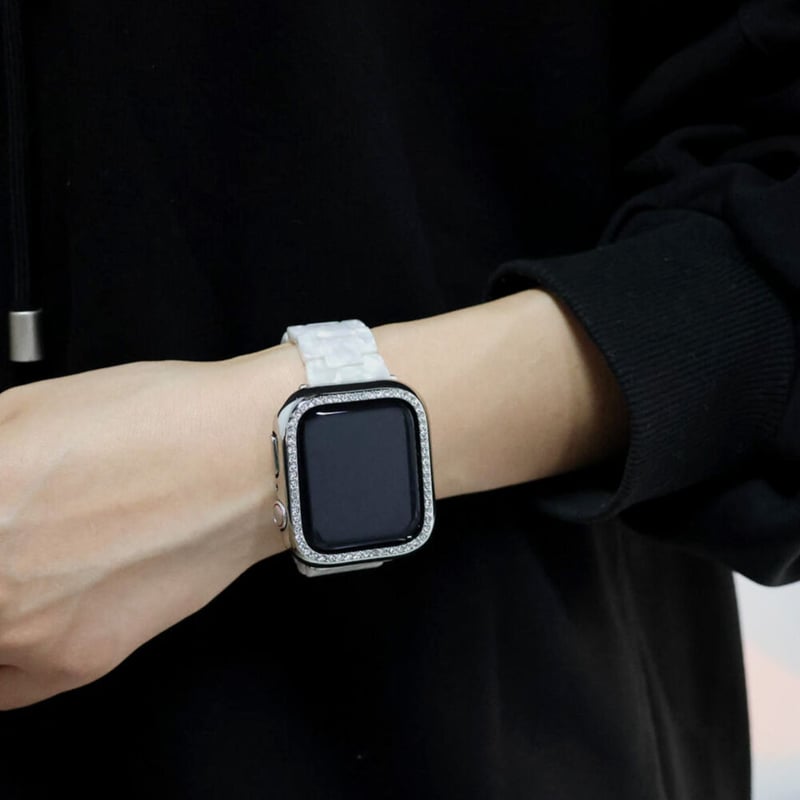 N365】「ケース付き」大理石模様のapple watch バンド 蒸れない