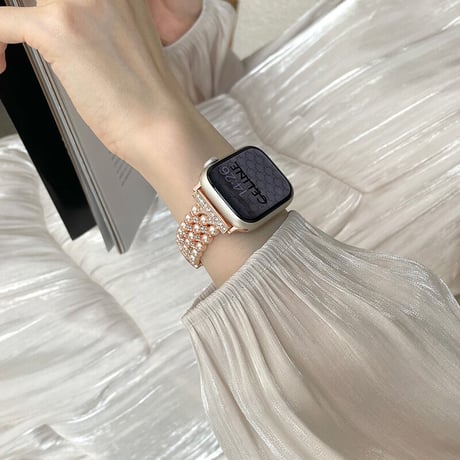 【N291】「バンパーケース付き」アップル ウォッチ バンド ブレスレット apple watch バンド 女性 かわいい set