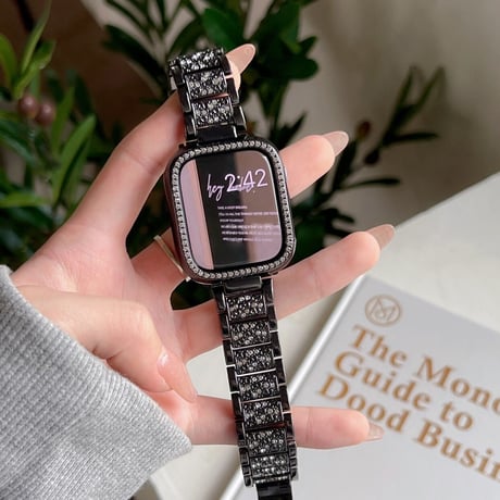【N104】アップルウォッチ キラキラ バンド かわいい 女性 apple watch カバー＋バンドのset